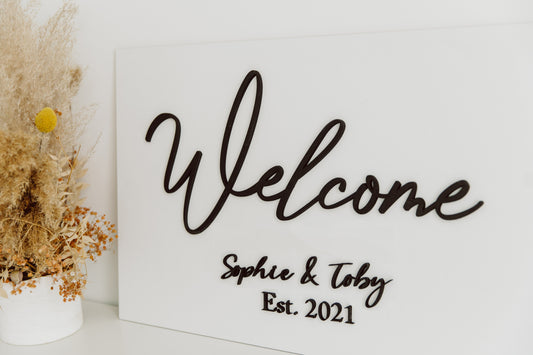 Laser Cut Wedding Welcome Sign