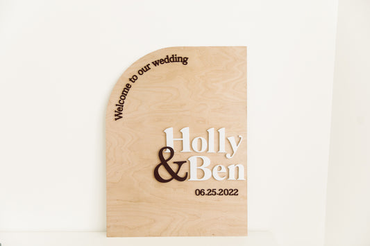 Modern Wooden Wedding Sign